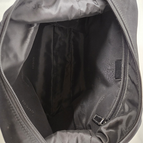 Gucci Crossbody Messenger Bag In Black Nylon And Leather With Silver Accents - Picture 12 of 15